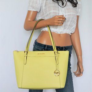 Michael Kors Ciara L Leather Tote Yellow Sunshine
